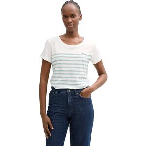 TOM TAILOR Denim T-shirt för kvinnor, 38187 – Vit mintrandig, XXL TOM TAILOR Denim T-shirt för kvinnor, 38187 – Vit mintrandig, XXL
