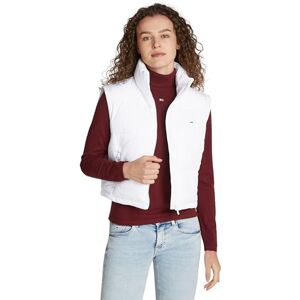 Tommy Jeans dam TJW CRP ESSENTIAL PUFFER VÄST DW0DW19696 väst, vit (vit), S, Vit (vit), S Tommy Jeans dam TJW CRP ESSENTIAL PUFFER VÄST DW0DW19696 väst, vit (vit), S, Vit (vit), S