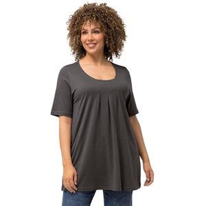 Ulla Popken Ulla popkar, kvinnor, stora storlekar, t-shirt, dekorveck, A-linje, rund hals, halvärm, modal, Grafitgrå, 46-48 Ulla Popken Ulla popkar, kvinnor, stora storlekar, t-shirt, dekorveck, A-linje, rund hals, halvärm, modal, Grafitgrå, 46-48