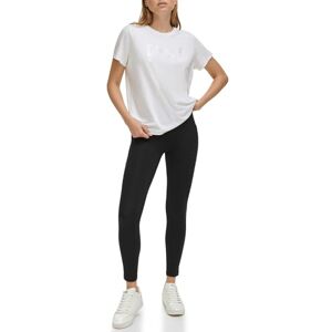 DKNY kvinnors satinlogotyp kortärmad crew/neck te, vit, X-small, Vit, XS DKNY kvinnors satinlogotyp kortärmad crew/neck te, vit, X-small, Vit, XS