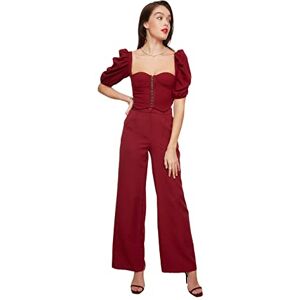 Trendyol Kvinnors vinröd krage detaljerad blus blus, vinröd, 34 Trendyol Kvinnors vinröd krage detaljerad blus blus, vinröd, 34