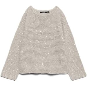 VERO MODA Vmleilani Stitch LS Boatneck tröja, pumicesten, S, Pumice sten, S VERO MODA Vmleilani Stitch LS Boatneck tröja, pumicesten, S, Pumice sten, S
