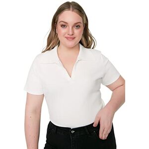 Trendyol plusstorlek blus – marinblå – smal passform, Vitt, 3XL Trendyol plusstorlek blus – marinblå – smal passform, Vitt, 3XL