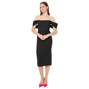 Trendyol kvinnor midi bodycon anpassad vävd klänning, Schwarz, 66 Trendyol kvinnor midi bodycon anpassad vävd klänning, Schwarz, 66