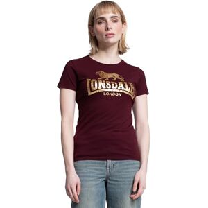 Lonsdale Bantry T-shirt, oxblood/guld, M dam Lonsdale Bantry T-shirt, oxblood/guld, M dam