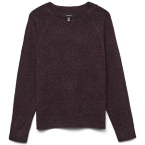 VERO MODA dam Vmdoffy Ls O-hals blus Noos tröja, Röd (vinetasting detalj: melange), L VERO MODA dam Vmdoffy Ls O-hals blus Noos tröja, Röd (vinetasting detalj: melange), L