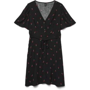 VERO MODA Vmalba Ss Short Dress WVN Ga Noos, svart, M VERO MODA Vmalba Ss Short Dress WVN Ga Noos, svart, M