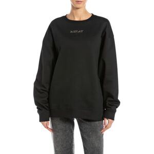 Replay dam oversize sweatshirt av bomull, 098 svart, L Replay dam oversize sweatshirt av bomull, 098 svart, L