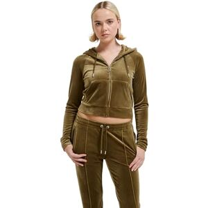 Juicy Couture Madison huvtröja för kvinnor, sweatjacka med huva och dragkedja av velour huvtröja, Mörk oliv, XS Juicy Couture Madison huvtröja för kvinnor, sweatjacka med huva och dragkedja av velour huvtröja, Mörk oliv, XS