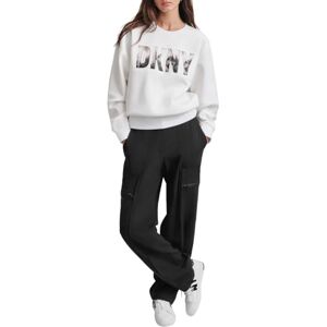 DKNY Women's Skyline Logo Crewneck, Ivory, X-Small, elfenben, XS DKNY Women's Skyline Logo Crewneck, Ivory, X-Small, elfenben, XS