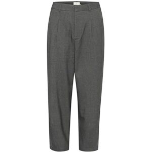 KAFFE Byxor för dam beskurna längd avsmalnande ben High-waisted vanlig midja, Mörkgrå melange, 32 KAFFE Byxor för dam beskurna längd avsmalnande ben High-waisted vanlig midja, Mörkgrå melange, 32