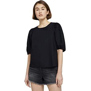 TOM TAILOR Denim Damer blus med ballongärmar 1025712, 14482 Deep Black, L TOM TAILOR Denim Damer blus med ballongärmar 1025712, 14482 Deep Black, L