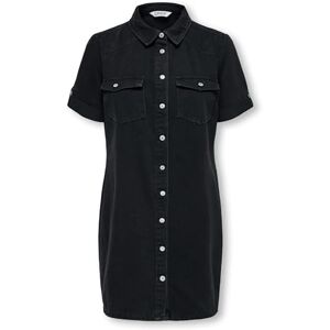 ONLY Onllisa S/S DNM Dress Gua, Tvättad svart, M ONLY Onllisa S/S DNM Dress Gua, Tvättad svart, M