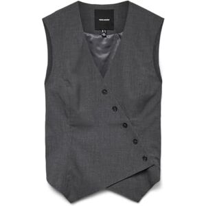 VERO MODA Vmliba Sl Waistcoat, Mörkgrå melange, 40 VERO MODA Vmliba Sl Waistcoat, Mörkgrå melange, 40