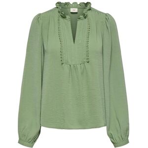 JDY rachel Life L/S Pintuck Top WVN Noos, Säkringsgrön, M JDY rachel Life L/S Pintuck Top WVN Noos, Säkringsgrön, M