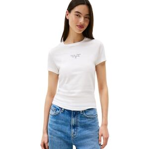 Tommy Jeans Dam TJW Slim ESS Logo 1 TEE EXT DW0DW21542, Vit, 4XL, Vit (Ecru), 4XL/Stor Tommy Jeans Dam TJW Slim ESS Logo 1 TEE EXT DW0DW21542, Vit, 4XL, Vit (Ecru), 4XL/Stor