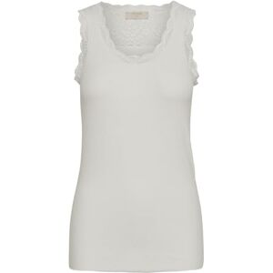 Cream Dam Vanessa Top, Vit (Chalk 60034), S Cream Dam Vanessa Top, Vit (Chalk 60034), S