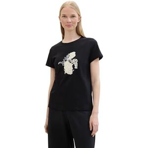 TOM TAILOR T-shirt för kvinnor, 14482 – djup svart, XXL TOM TAILOR T-shirt för kvinnor, 14482 – djup svart, XXL