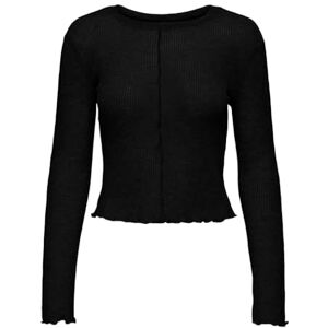 ONLY ONLDIMA L/S Stitch Top Box JRS, Svart/detalj: stygn (svart), M ONLY ONLDIMA L/S Stitch Top Box JRS, Svart/detalj: stygn (svart), M