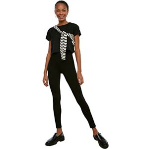 Trendyol Kvinnor, svart hög midja, rulle, stickade tights, leggings, XL Trendyol Kvinnor, svart hög midja, rulle, stickade tights, leggings, XL