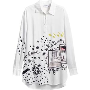 Desigual CAM_Persephone T-shirt för kvinnor, Vit, L Desigual CAM_Persephone T-shirt för kvinnor, Vit, L