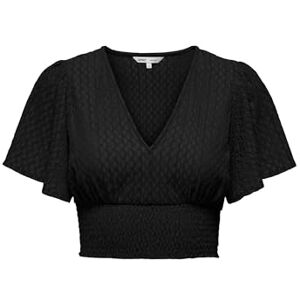 ONLY Dam Onlhannah S/S Smock Top JRS Noos T-shirt, svart, L ONLY Dam Onlhannah S/S Smock Top JRS Noos T-shirt, svart, L