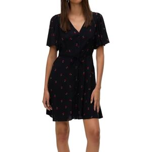 VERO MODA Vmalba Ss Short Dress WVN Ga Noos, svart, L VERO MODA Vmalba Ss Short Dress WVN Ga Noos, svart, L