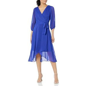 DKNY Women's Balloon Half Sleeve Faux Wrap Midi Dress, Purple Quartz, 8 DKNY Women's Balloon Half Sleeve Faux Wrap Midi Dress, Purple Quartz, 8