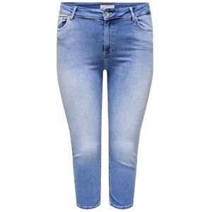 ONLY Carmakoma CARMAKOMA dam normalt skurna jeans CARWILLY medelhög midja capri-skinny fit jeans, Ljus medium blå denim, 48 ONLY Carmakoma CARMAKOMA dam normalt skurna jeans CARWILLY medelhög midja capri-skinny fit jeans, Ljus medium blå denim, 48