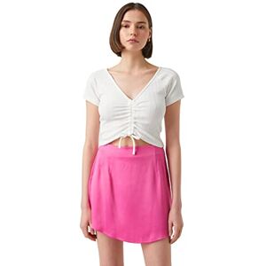 Koton Dam crop V-hals skjorta kortärmad T-shirt, Off White (001), S Koton Dam crop V-hals skjorta kortärmad T-shirt, Off White (001), S