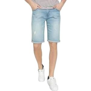 Koton Män Oversized ribbad knappficka detalj denim shorts, Light Indigo (600), 33 Koton Män Oversized ribbad knappficka detalj denim shorts, Light Indigo (600), 33