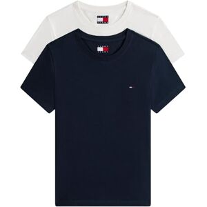 Tommy Jeans dam S/S T-shirt, Multi (ecru/Dark Night Navy), XS Tommy Jeans dam S/S T-shirt, Multi (ecru/Dark Night Navy), XS