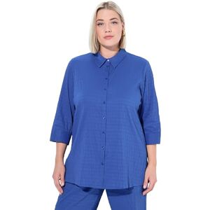 Ulla Popken dam stora storlekar överdimensionerade plus size blus, bubbelkvalitet, skjortkrage, 3/4-ärm, Koboltblå, 46-48 plus size Ulla Popken dam stora storlekar överdimensionerade plus size blus, bubbelkvalitet, skjortkrage, 3/4-ärm, Koboltblå, 46-48 plus size