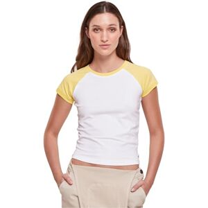 Urban Classics Damer Organic Stretch Short Retro Baseball Tee, T-shirt för kvinnor, vit/vintage, Vit/Vintage, 3XL EU Urban Classics Damer Organic Stretch Short Retro Baseball Tee, T-shirt för kvinnor, vit/vintage, Vit/Vintage, 3XL EU