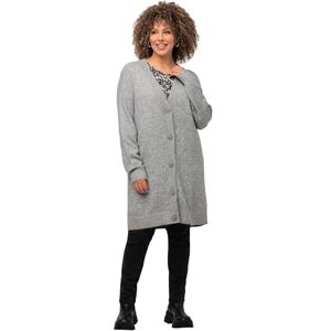 Ulla Popken dam stora storlekar överdimensionerade plus size kofta, boxy, knappar, V-hals, finstickad Ulla Popken dam stora storlekar överdimensionerade plus size kofta, boxy, knappar, V-hals, finstickad