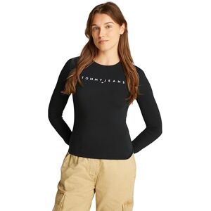 Tommy Jeans dam TJW smal linjär t-shirt LS EXT DW0DW19434 L/S t-shirt, svart (svart), XL, svart (svart), XL Tommy Jeans dam TJW smal linjär t-shirt LS EXT DW0DW19434 L/S t-shirt, svart (svart), XL, svart (svart), XL