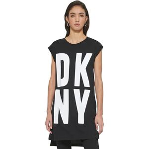 DKNY SPORTSWEAR Dam Missy Cap Sleeve Logo T-Shirt, Svart/Vit, S, Svart/Vit, S DKNY SPORTSWEAR Dam Missy Cap Sleeve Logo T-Shirt, Svart/Vit, S, Svart/Vit, S