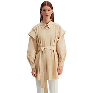 Trendyol damskjorta-beige-tunika med normal passform, BEIgE, 34 SE Trendyol damskjorta-beige-tunika med normal passform, BEIgE, 34 SE