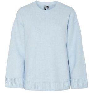 PIECES Pcorly Ls O-hals oversize stickad Pwp Bc, Kashmirblå, XS PIECES Pcorly Ls O-hals oversize stickad Pwp Bc, Kashmirblå, XS