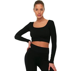 Trendyol Dam svart fyrkantig färgglad sömlös spannmålssportblus blus, svart, extra liten Trendyol Dam svart fyrkantig färgglad sömlös spannmålssportblus blus, svart, extra liten