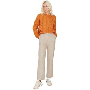 Trendyol Dam herr medium linning cigarettsnitt byxor byxor, kamel, 36, Camel, 36 Trendyol Dam herr medium linning cigarettsnitt byxor byxor, kamel, 36, Camel, 36