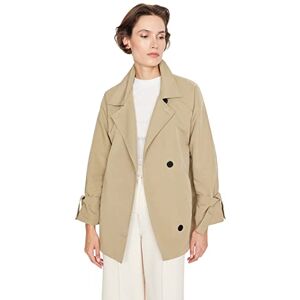 Trendyol Dam herrkrage vanlig trenchcoat, ljus kaki, 38, Ljus khaki, 64 Trendyol Dam herrkrage vanlig trenchcoat, ljus kaki, 38, Ljus khaki, 64