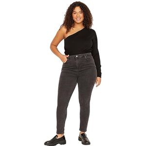 Trendyol Dam rak hög midja plus size jeans, grå, 42 plus size Trendyol Dam rak hög midja plus size jeans, grå, 42 plus size