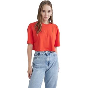 DeFacto damer oversize crop tops – klassisk baströja för kvinnor – bekväm oversize skjorta för kvinnor, röd, S DeFacto damer oversize crop tops – klassisk baströja för kvinnor – bekväm oversize skjorta för kvinnor, röd, S