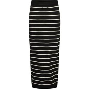 PIECES dam Pcjoy Ankle Slit Knit kjol mm stickad kjol, Svart/ränder: molndansare, M PIECES dam Pcjoy Ankle Slit Knit kjol mm stickad kjol, Svart/ränder: molndansare, M