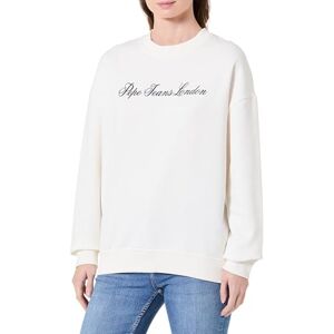 Pepe Jeans dam W BASIC CREW sweatshirt, vit (mossé vit), M, Vit (mousse vit), M Pepe Jeans dam W BASIC CREW sweatshirt, vit (mossé vit), M, Vit (mousse vit), M