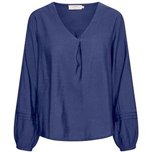 Cream dam blus ballong ärmar V-halk, Sodalite blå, 44 Cream dam blus ballong ärmar V-halk, Sodalite blå, 44
