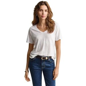 GANT REG LINEN V-hals SS t-shirt, Vit, XL GANT REG LINEN V-hals SS t-shirt, Vit, XL