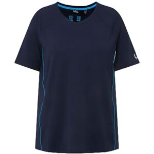 Ulla Popken , Damer, stora storlekar, t-shirt, UV-skydd 50+, V-hals, halvärm, marinblå, 54/56 Ulla Popken , Damer, stora storlekar, t-shirt, UV-skydd 50+, V-hals, halvärm, marinblå, 54/56