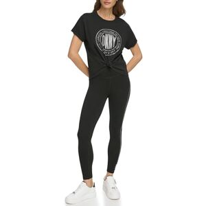 DKNY kvinnors strass-medaljong t-shirt, svart/silver, XS, svart, XS DKNY kvinnors strass-medaljong t-shirt, svart/silver, XS, svart, XS